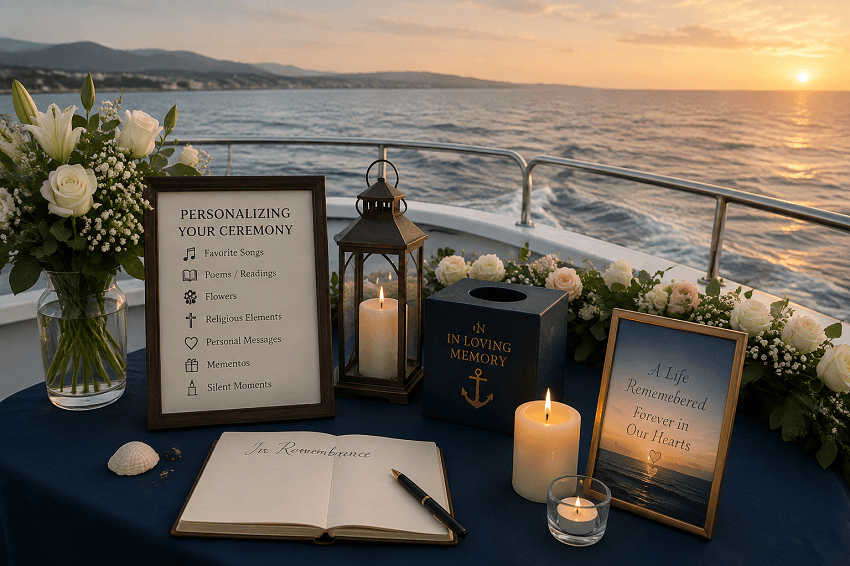  Burial at sea ceremony personalization.
